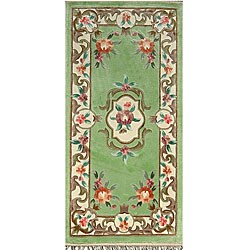 Hand-knotted Oriental Green Rug (2'1 x 4'3)