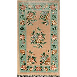 Hand-knotted Light Pink Oriental Silk Rug (2'2 x 3'8)