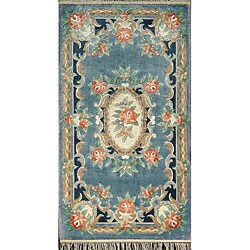 Hand-knotted Oriental Light Blue Rug (2'4 x 4'3)