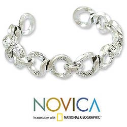 Sterling Silver 'Infinity' Cuff Bracelet (India)