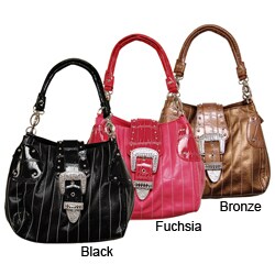Je Veux Striped Faux Leather Handbag