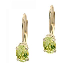 10k White Gold Green Amethyst Leverback Earrings