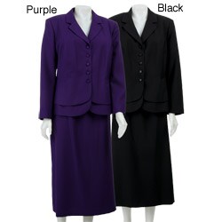 NYP Women's Plus Size Two-piece Five-button Skirt Suit