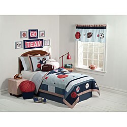 Sports Games Child's Appliqu 2-piece Quilt Set