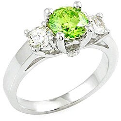 14k Gold 2ct TDW Green/ White Diamond Ring (H, SI) (Size 6.5)