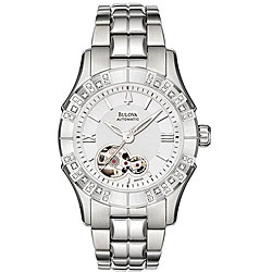 Bulova Women's Mechanical White Dial Watch
