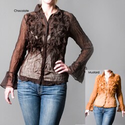 Kaelyn Max Women's Long-sleeve Ruffle Blouse