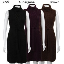 Calvin Klein Women's Sleeveless Turtleneck Sweater Dress.