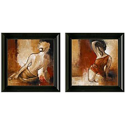 Lanie Lareth 'Seated Woman' Framed Wall Art (Set of 2)