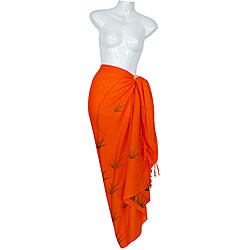 Bamboo Design Orange Sarong (Indonesia)