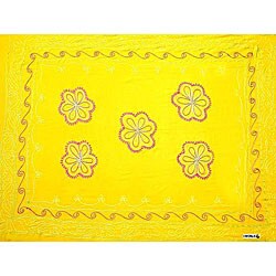Triple Embroidery Yellow Sarong (Indonesia).