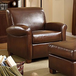 Metropolitan Faux Bi-cast Brown Leather Club Chair