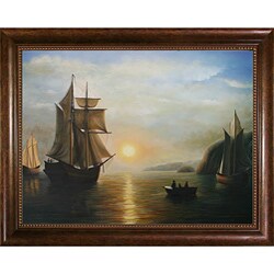 A Sunset Calm in the Bay of Fundy Hand-painted Oil on Canvas Art