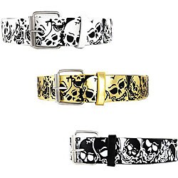 H2W Unisex 'Skull' Leather Belt