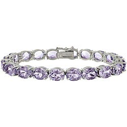 Glitzy Rocks Sterling Silver 33 TGW Amethyst Bracelet