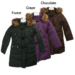 Hype Girl's Long Hooded Toggle Coat