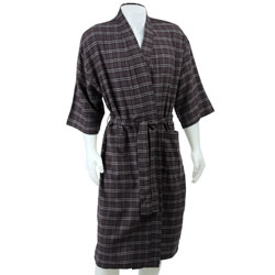 Majestic International Men's Plaid Flannel Robe