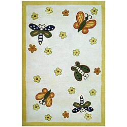 Hand-tufted Kids Flutter Wool Rug (4' x 6').