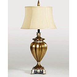 Antique Gold Silver Rub Urn Table Lamp