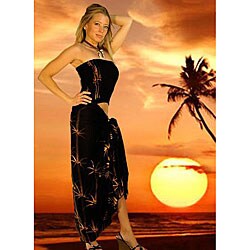 Bamboo Print Black Sarong Set (Indonesia)