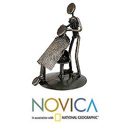 Recycled Auto Parts 'Haircut' Statuette (Mexico)