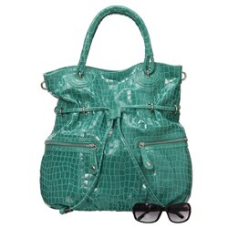 Hype 'Mia' Croc Embossed Leather Tote Bag