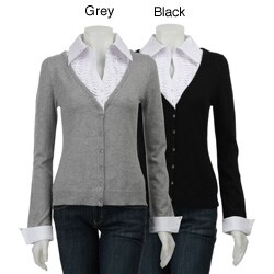 Dolce Cabo Women's Cashmere Blend 2-fer Cardigan Top.