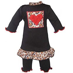 Minky Heart/ Leopard Dress/ Legging Set for American Girl Dolls