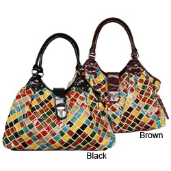 Je Veux Woven Croc Print Handbag