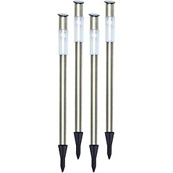 Tricod Solar-powered Stainless Steel Pole Light (Pack of 4)