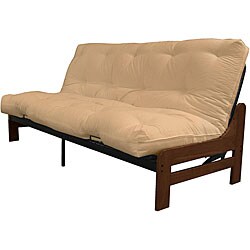 Boston Walnut Finish Queen Armless Frame Futon Set