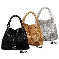 Je Veux Double Handle Metallic Handbag