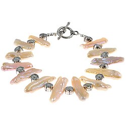 Silver Biwa Pearl Flower Bracelet (Thailand)