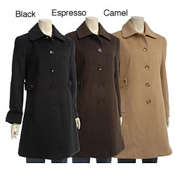 Larry Levine Women's Luxurious Italian Wool Coat
