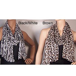 Symphony Designs Crinkle Animal Print Long Scarves (Set of 2)