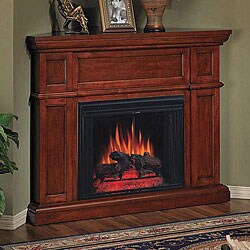 Artesian Premium Cherry Corner Mantel Electric Fireplace Package
