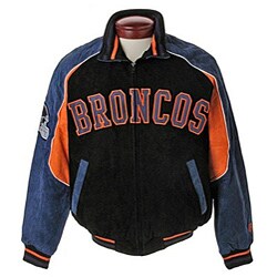 NFL Denver Broncos Full-zip Suede Varsity Jacket (XXL)