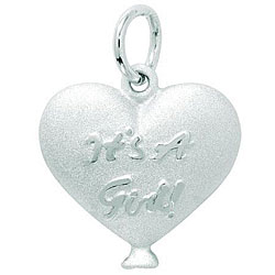 Sterling Silver 'It's A Girl in Heart' Balloon Charm