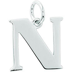 Sterling Silver Initial 'N' Charm