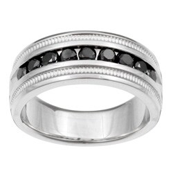 Sterling Silver Men's 1ct TDW Black Diamond Band