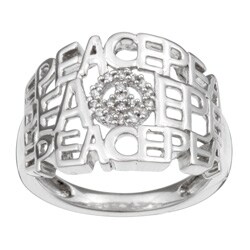 Sterling Silver Diamond Peace Ring (I-J, I2-I3)