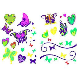 Butterflies Repositionable Wall Art Decals (Set of 2)