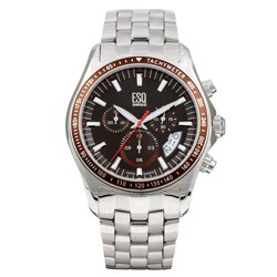 ESQ Men's Stainless Steel Chocolate Dial Chronograph Watch