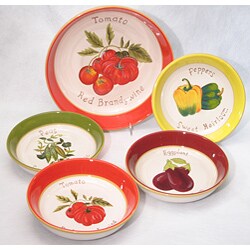 Certified International 'Antique Veggies' 5-piece Pasta Set