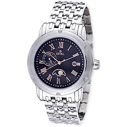 Gevril Men's Prime Minister Dual Time Zone Black Dial Watch