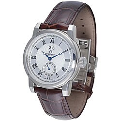 Gevril Men's Broadway Steel Limited Edition Leather Strap Watch