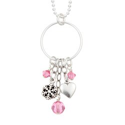 Charming Life Sterling Silver October Birthstone Charm Necklace