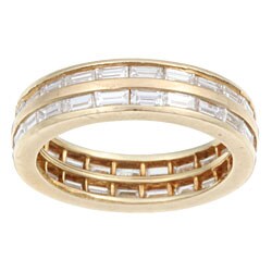 18k Gold 2 2/5ct TDW Baguette Diamond Estate Band (I, SI1) (Size 8)