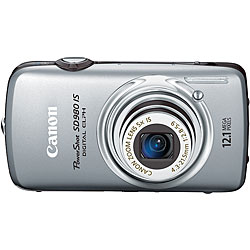 Canon PowerShot SD980IS 12MP Silver Digital Camera
