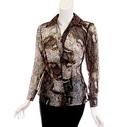 Kaelyn Max Women's Plus Size Animal-print Blouse